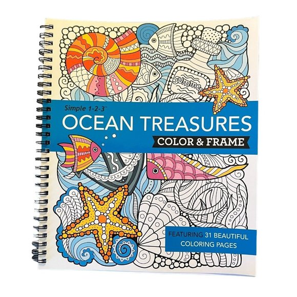 Publications International Other - Color & Frame - Ocean Treasures [Adult Coloring Book] Simple 1-2-3 NEW